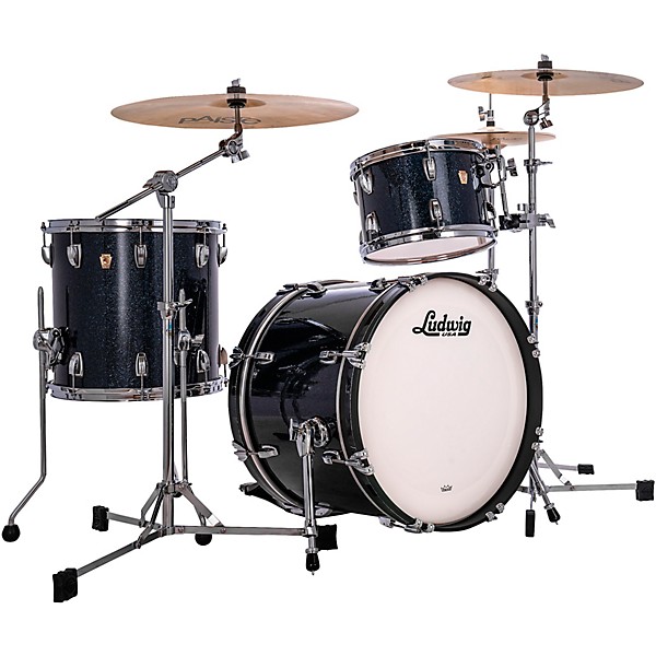 Ludwig Classic Maple 3-Piece Downbeat Shell Pack With 20" Bass Drum Hybrid Black Sparkle