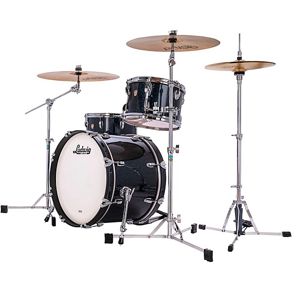 Ludwig Classic Maple 3-Piece Downbeat Shell Pack With 20" Bass Drum Hybrid Black Sparkle