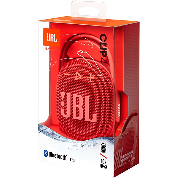 Buy JBL Clip 4 Portable Bluetooth Waterproof Speaker, Red Online