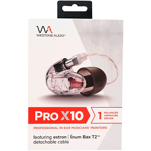 Westone Audio Pro X10 Professional In-Ear Monitors Clear
