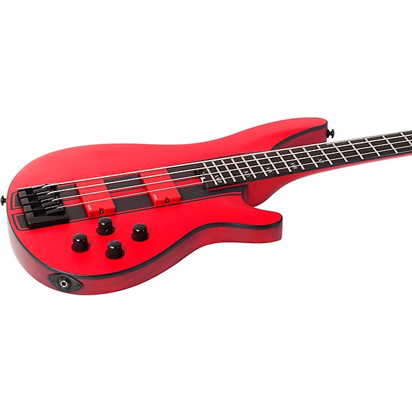 Schecter Guitar Research C-4 GT Electric Bass Guitar Satin Trans Red