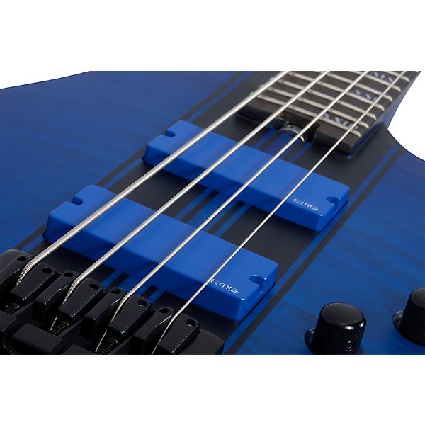 Schecter Guitar Research C-4 GT Electric Bass Guitar Satin Trans Blue