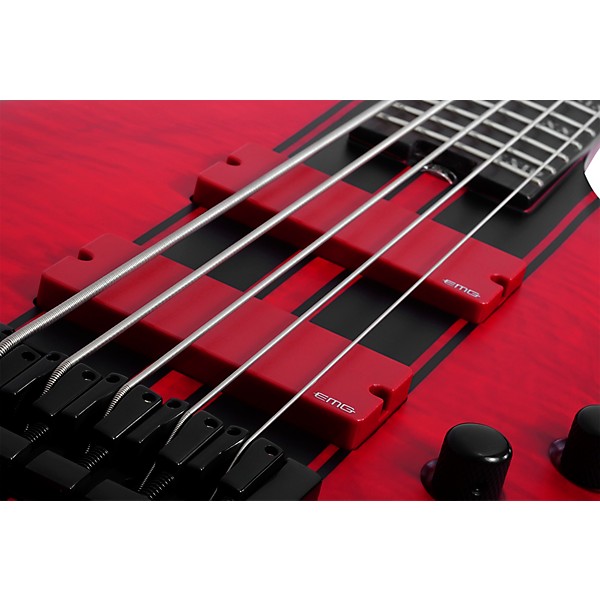 Schecter Guitar Research C-5 GT 5-String Electric Bass Guitar Satin Trans Red