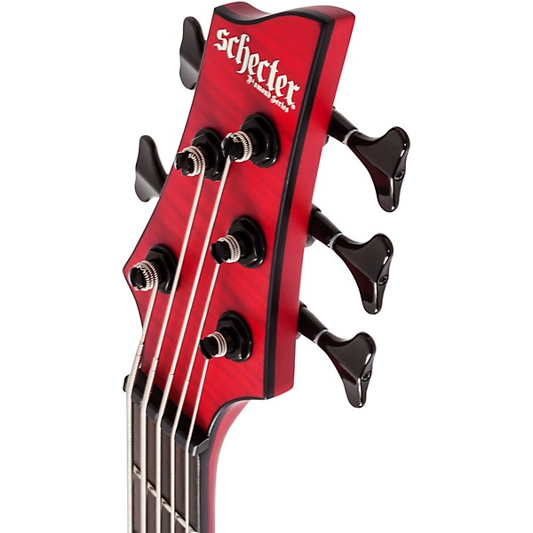 Schecter Guitar Research C-5 GT 5-String Electric Bass Guitar Satin Trans Red