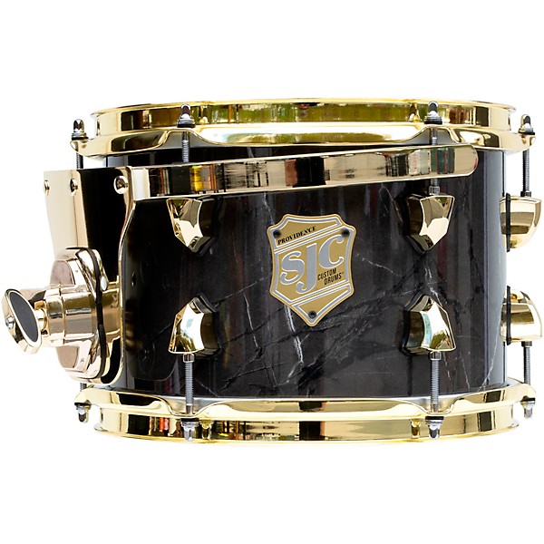 SJC Drums Providence Series Rack Tom Add On with Brass Hardware 7 x 10 in. Obsidian Black