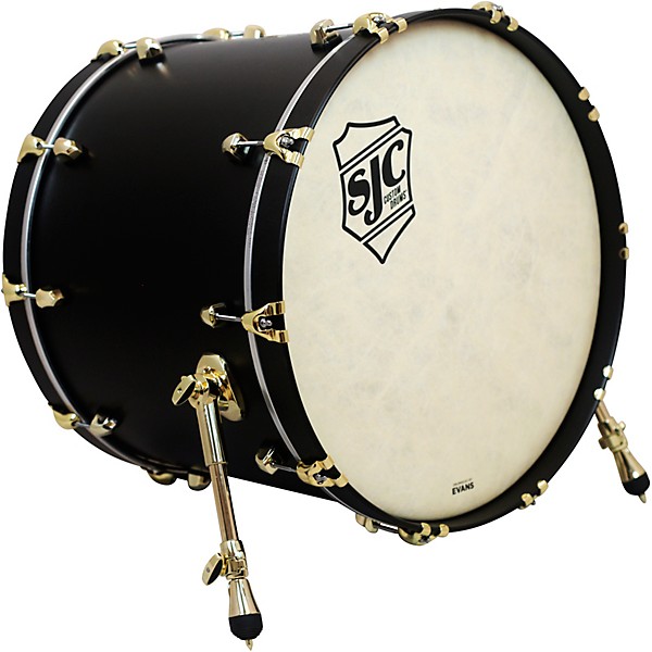 SJC Drums Tour Series Bass Drum Add On with Brass Hardware 18 x 22 in. Onyx Lacquer