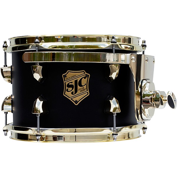 SJC Drums Tour Series Rack Tom Add On with Brass Hardware 7 x 10 in. Onyx Lacquer