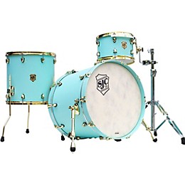 Open Box SJC Drums 3-Piece Tour Series Shell Pack with Brass Hardware Level 1 Surf Lacquer