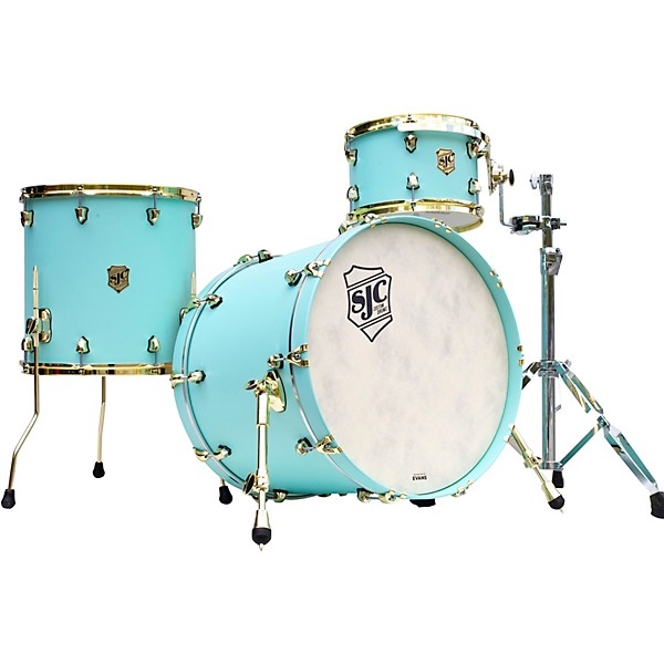 Open Box SJC Drums 3-Piece Tour Series Shell Pack with Brass Hardware Level 1 Surf Lacquer