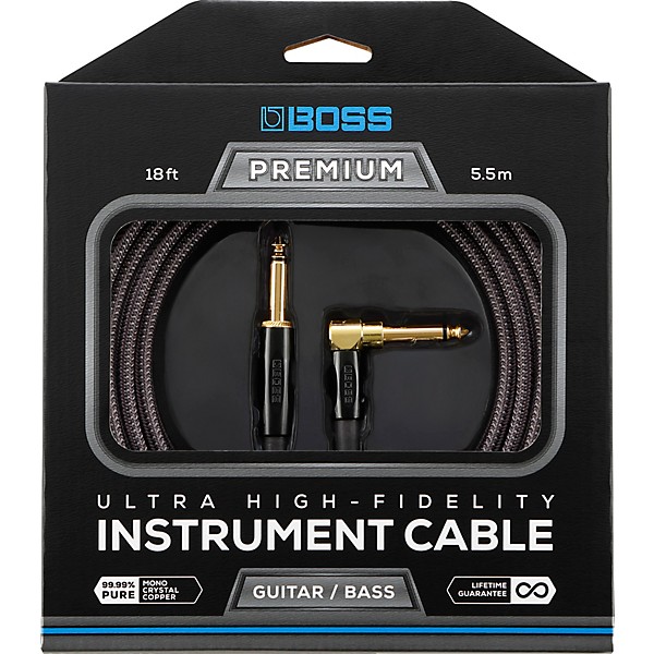 BOSS BIC-PA Premium Guitar Cable Straight to Angle 18 ft.