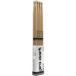 Promark Classic Forward Hickory Oval Wood Tip Drum Sticks 4-Pack 5B Wood