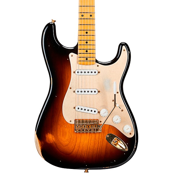 Fender Custom Shop Limited Edition 55 Stratocaster Relic Gold Hardware Electric Guitar Wide Fade 2-Color Sunburst