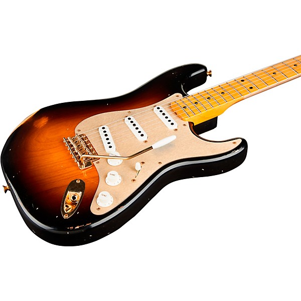 Fender Custom Shop Limited Edition 55 Stratocaster Relic Gold Hardware Electric Guitar Wide Fade 2-Color Sunburst