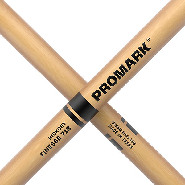 Promark Finesse 718 Hickory Small Round Wood Tip Drum Sticks Wood