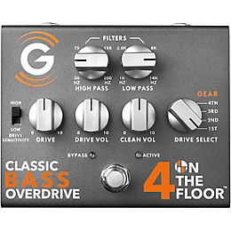 Genzler Amplification 4 On The Floor Classic Bass Overdrive Effects Pedal Platinum Silver