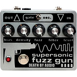 Open Box Death By Audio Supersonic Fuzz Gun Versatile Fuzz Effects Pedal Level 1 Gray and Black