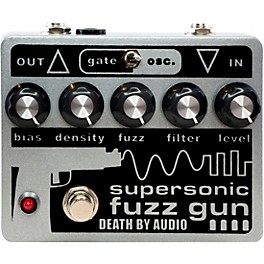 Death By Audio Supersonic Fuzz Gun Versatile Fuzz Effects Pedal Gray and Black