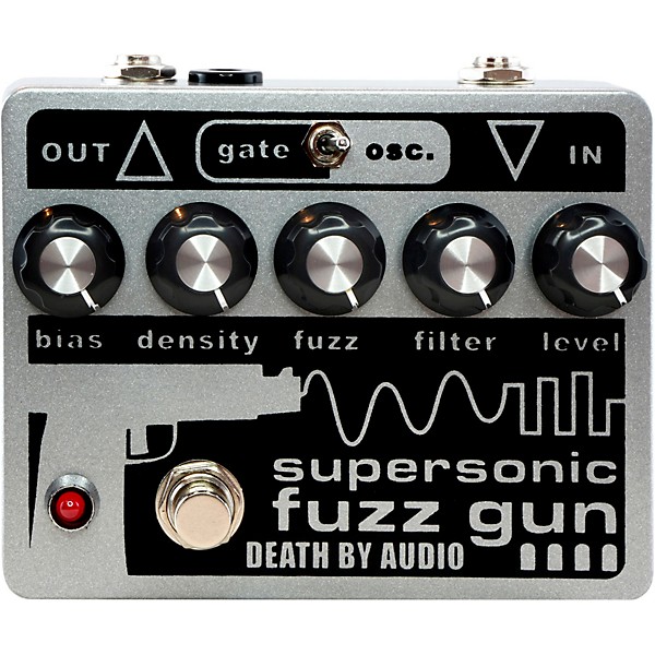 Death By Audio Supersonic Fuzz Gun Versatile Fuzz Effects Pedal Gray and Black