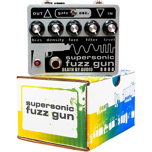 Death By Audio Supersonic Fuzz Gun Versatile Fuzz Effects Pedal Gray and Black
