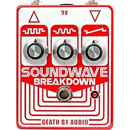 Death By Audio Soundwave Breakdown Octave Fuzz Effects Pedal Red and White