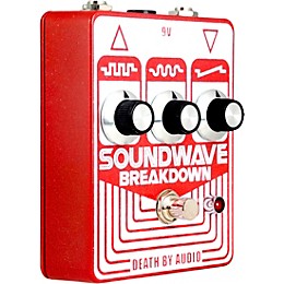 Death By Audio Soundwave Breakdown Octave Fuzz Effects Pedal Red and White