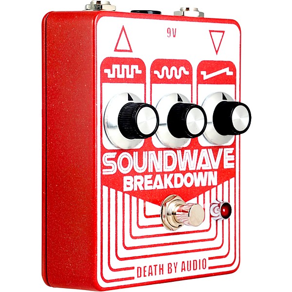 Open Box Death By Audio Soundwave Breakdown Octave Fuzz Effects Pedal Level 1 Red and White