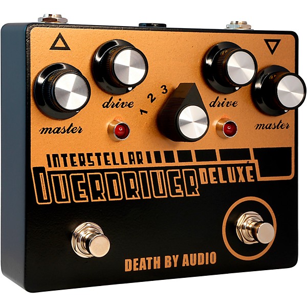 Open Box Death By Audio Interstellar Overdriver Deluxe Dual Overdrive Noise Effects Pedal Level 1 Black and Gold