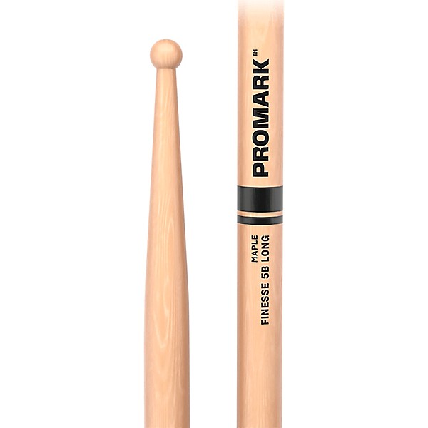 Promark Finesse Maple Long Round Tip Drum Stick 5B Wood