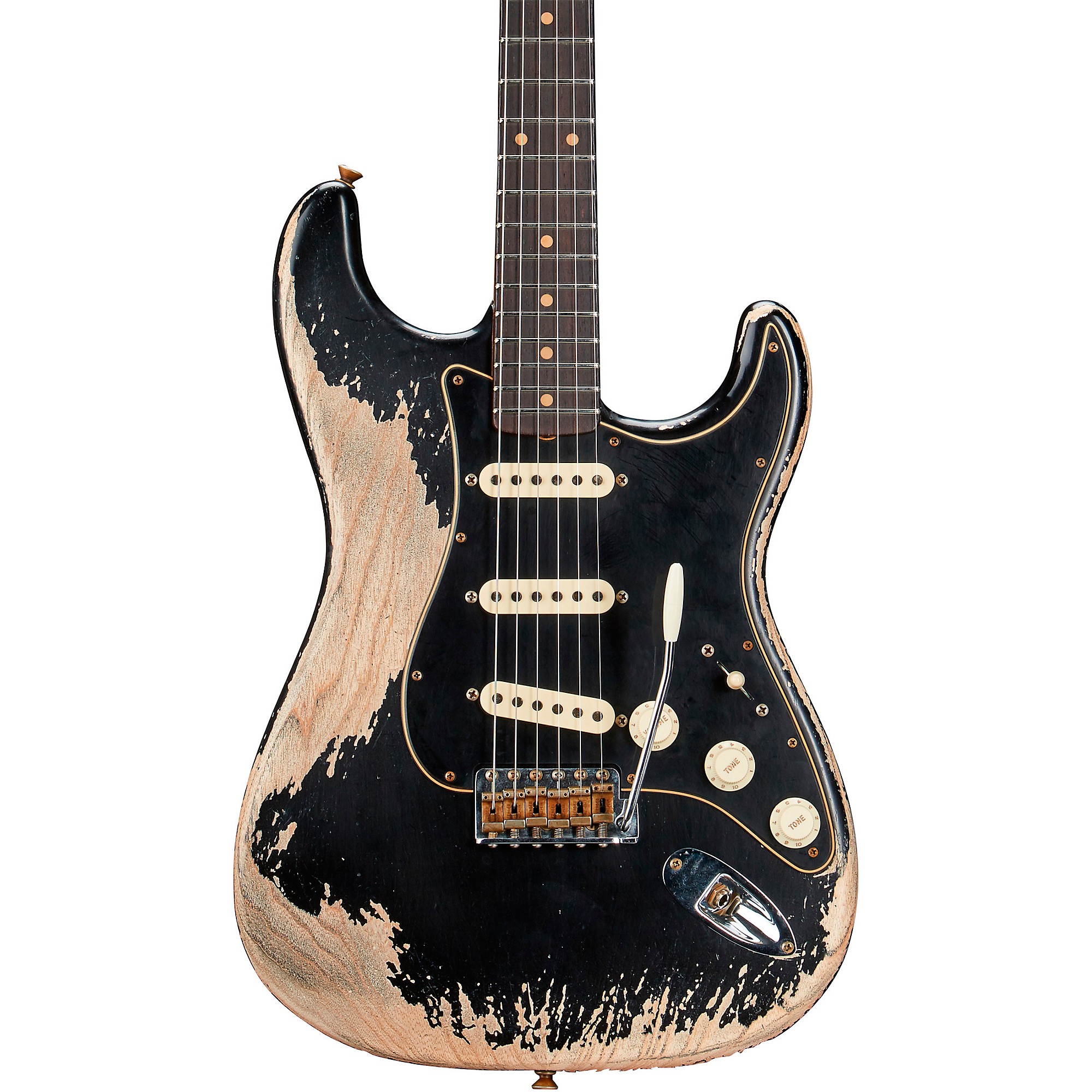 Platinum Fender Custom Shop Limited-Edition Poblano Stratocaster Super  Heavy Relic Electric Guitar Aged Black | Guitar Center