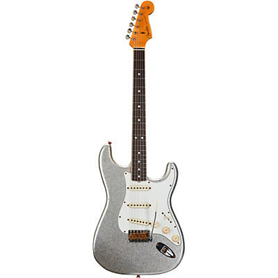 Fender Custom Shop Limited Edition 65 Stratocaster Journeyman Relic Electric Guitar Aged Silver Sparkle for sale