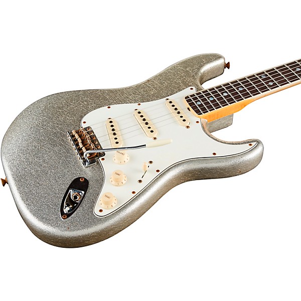 Fender Custom Shop Limited-Edition '65 Stratocaster Journeyman Relic Electric Guitar Aged Silver Sparkle