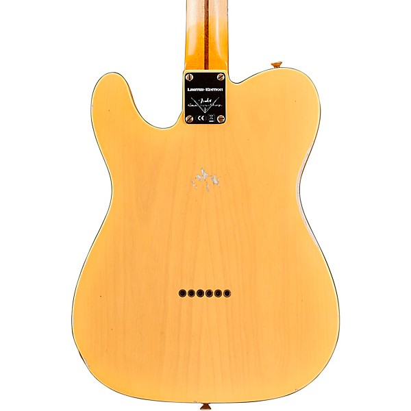 Fender Custom Shop Limited-Edition Blackguard Telecaster Thinline Relic Electric Guitar Aged Nocaster Blonde