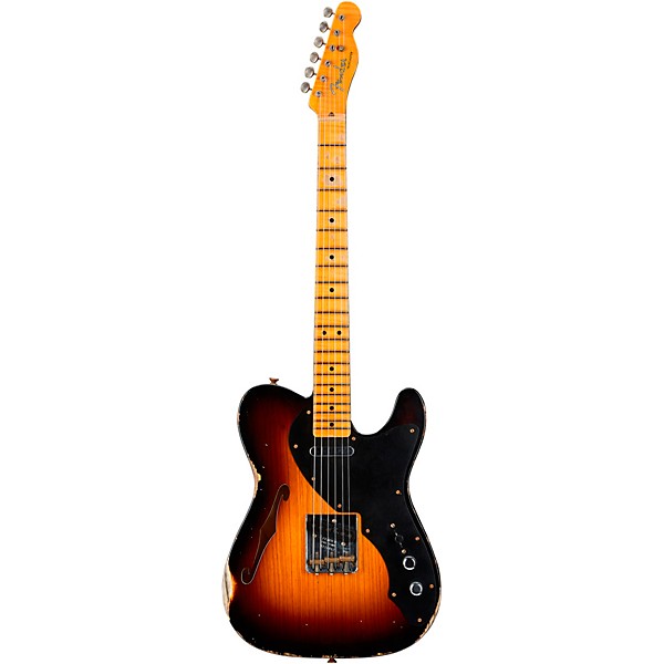 Fender Custom Shop Limited-Edition Blackguard Telecaster Thinline Relic Electric Guitar Wide Fade 2-Color Sunburst