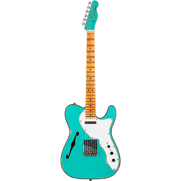Fender Custom Shop Limited-Edition '60s Custom Telecaster Thinline Relic Maple Fingerboard Electric Guitar Aged Sea Foam G...
