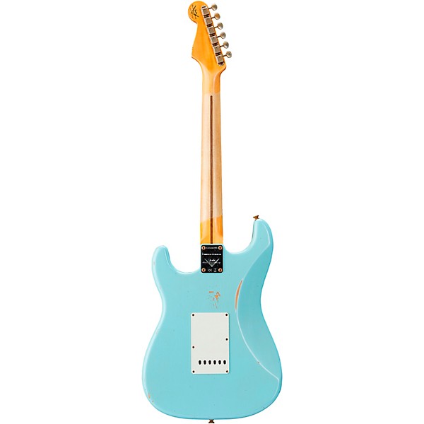 Fender Custom Shop Limited-Edition '57 Stratocaster Relic Electric Guitar Faded Aged Daphne Blue