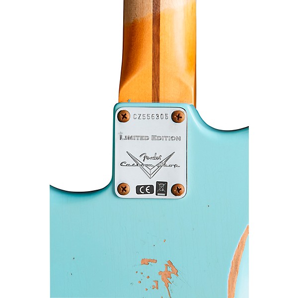 Fender Custom Shop Limited-Edition '57 Stratocaster Relic Electric Guitar Faded Aged Daphne Blue