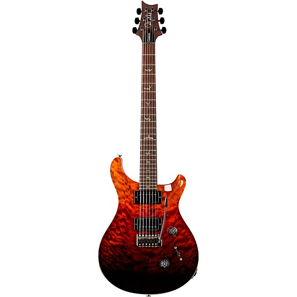 PRS Wood Library Custom 24 Electric Guitar Fire Red Gray Black Fade