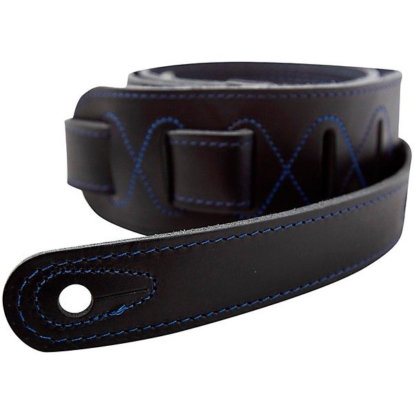 Taylor Guitar Strap Navy Leather Edge - Blue Denim 2.5 in.