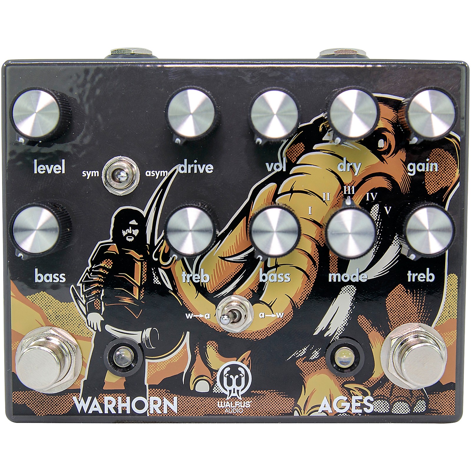 Walrus Audio Ages Five-State Overdrive and Warhorn Mid-Range Overdrive  Combo Black