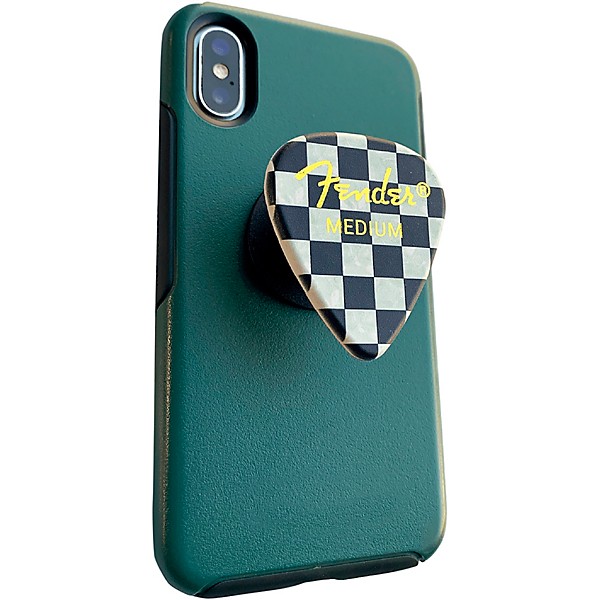 Fender Guitar Pick Shaped Phone Grip Checkered