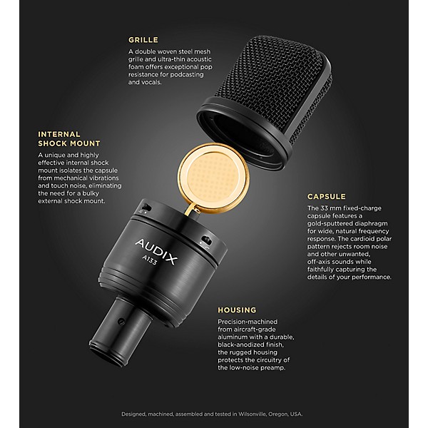 Open Box Audix A133 Large-diaphragm Condenser Microphone Level 1