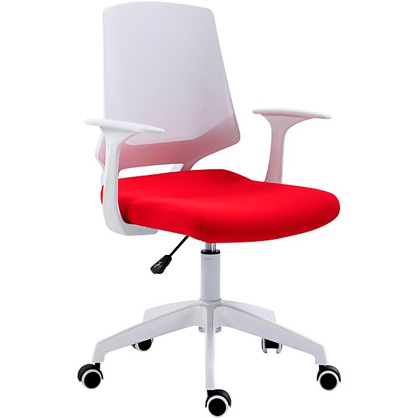 Techni Mobili Height-Adjustable Mid-Back Office Chair Red