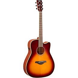 Yamaha FGC-TA TransAcoustic Dreadnought Cutaway Acoustic-Electric Guitar Brown Sunburst