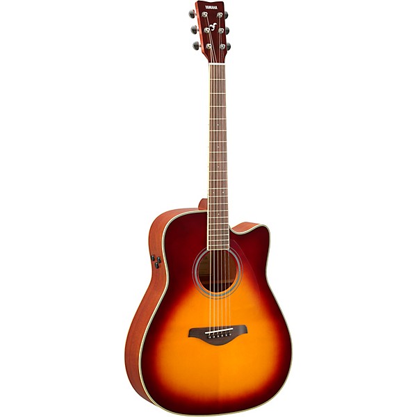 Yamaha FGC-TA TransAcoustic Dreadnought Cutaway Acoustic-Electric Guitar Brown Sunburst