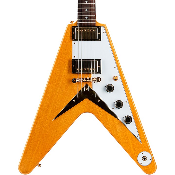 Gibson Custom 1958 Korina Flying V White Pickguard Electric Guitar ...