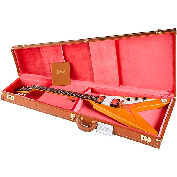 Gibson Custom 1958 Korina Flying V White Pickguard Electric Guitar Natural