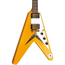 Gibson Custom 1958 Korina Flying V White Pickguard Electric Guitar Natural