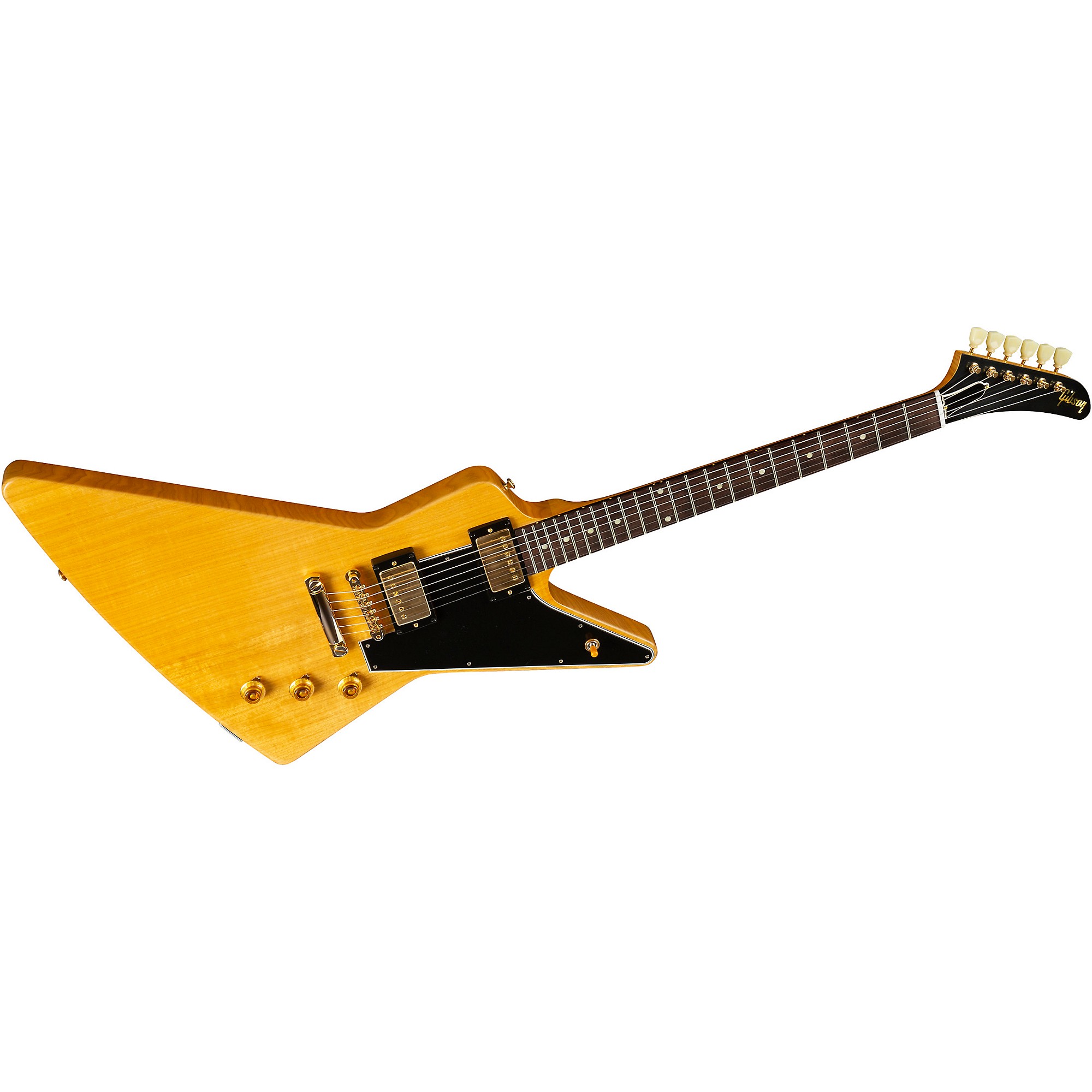 Platinum Gibson Custom 1958 Korina Explorer Black Pickguard