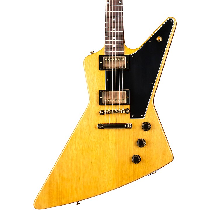 Platinum Gibson Custom 1958 Korina Explorer Black Pickguard