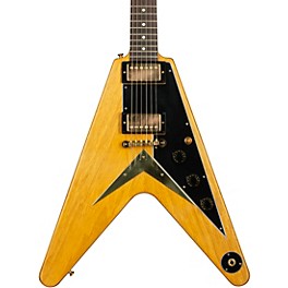 Gibson Custom 1958 Korina Flying V Black Pickguard Electric Guitar Natural